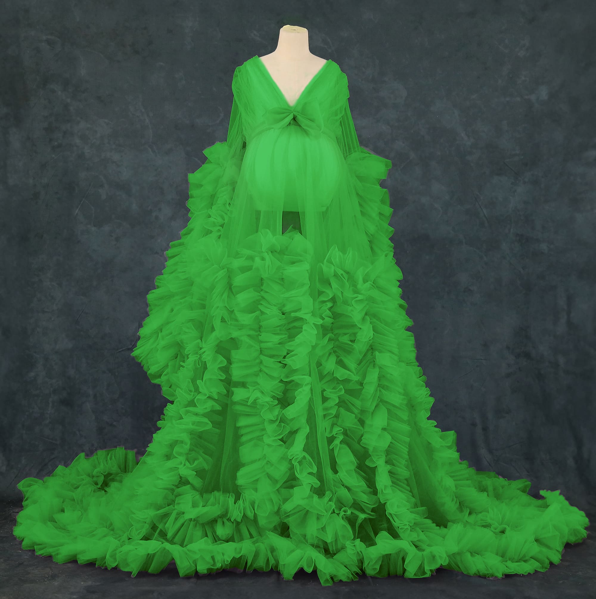 Kate Maille Col en V Manches longues Robe de Grossesse pour Séance Photo - Kate Backdrop FR