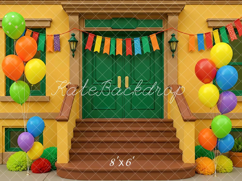 Kate Scolaire École Ballons Coloré Toile de fond conçue par Mini MakeBelieve