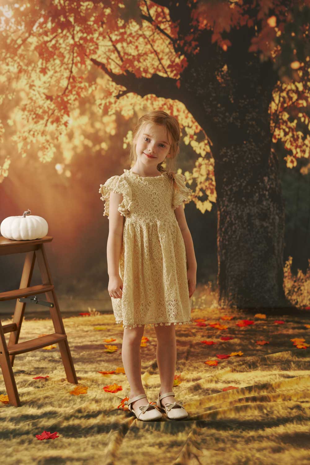 Kate Sweep Mur-à-Sol Automne Arbre Coucher de soleil Toile de fond conçue par Emetselch - Kate Backdrop FR
