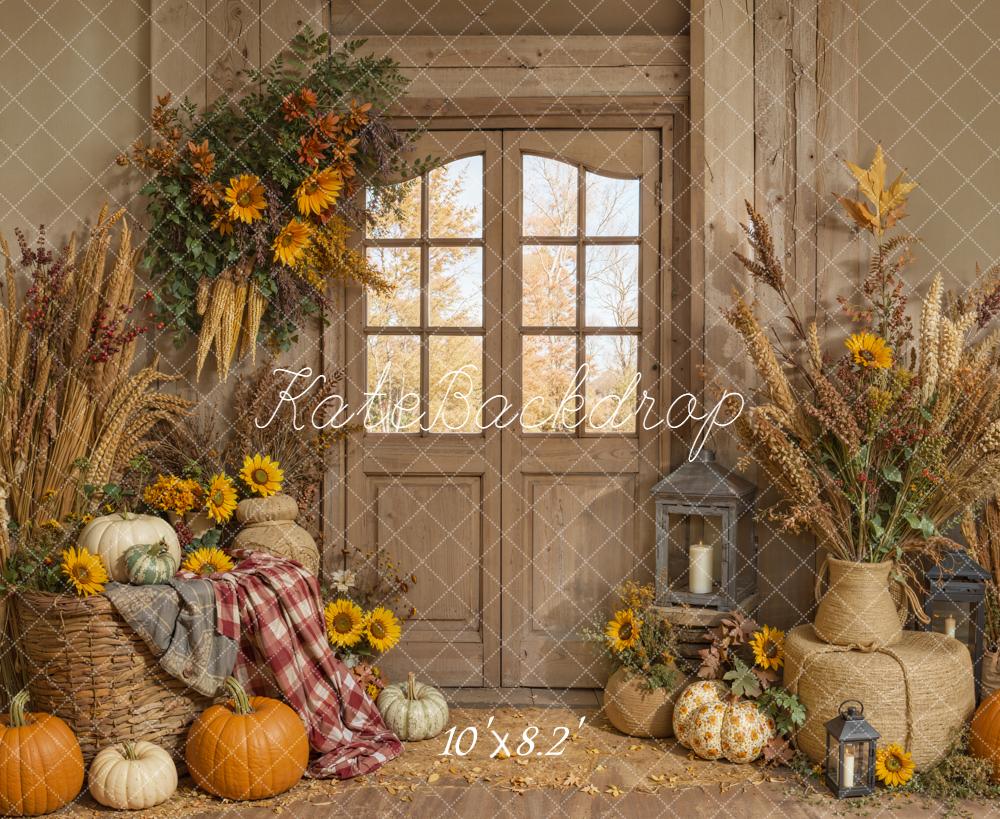 Kate Automne Citrouilles Tournesols Porte Toile de fond conçue par Emetselch - Kate Backdrop FR