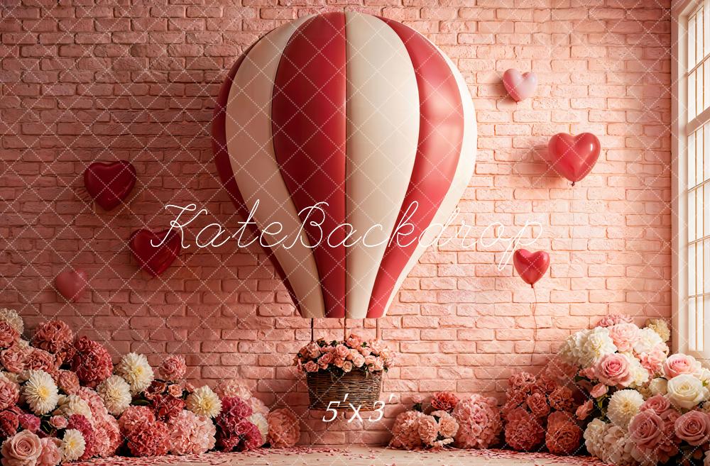 Kate La Saint Valentin Montgolfière Fleurs Toile de fond conçue par Emetselch