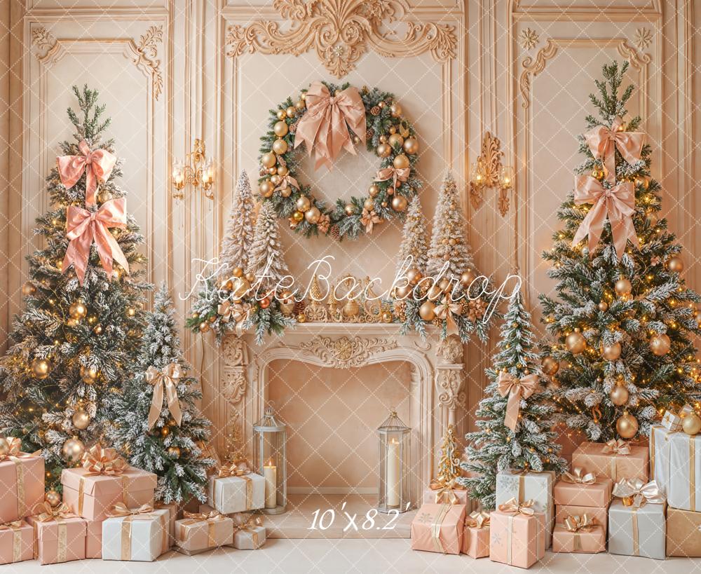 Kate Noël Sapin Cadeaux Cheminée Toile de fond conçue par Emetselch - Kate Backdrop FR
