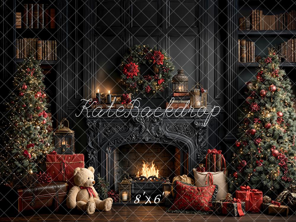 Kate Noël Cheminée Ours Cadeaux Toile de fond conçue par Emetselch
