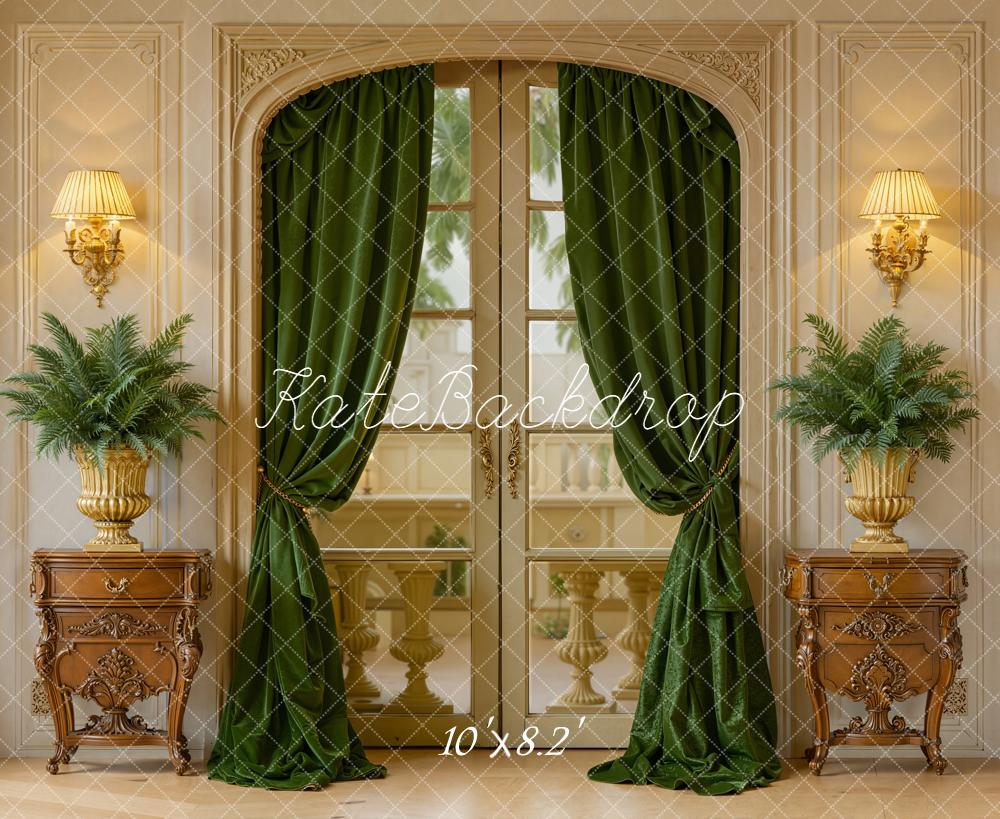 Kate Chambre Classique Porte Rideaux Plantes Toile de fond conçue par Emetselch - Kate Backdrop FR