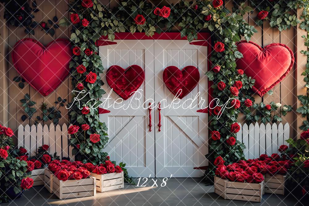 Kate Saint Valentin Porte Cœurs Roses Toile de fond conçue par Mini MakeBelieve