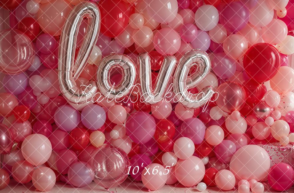 Kate Saint Valentin Ballons Love Rose Toile de fond conçue par Emetselch - Kate Backdrop FR