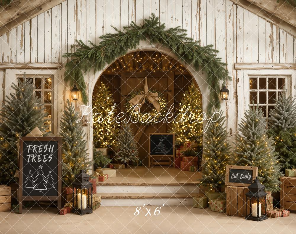 Kate Noël Maison Sapins Lumineux Toile de fond en Laine conçue par Emetselch - Kate Backdrop FR