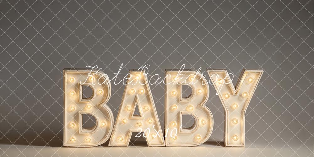 Kate Bébé Lettres Lumineuses Gris Toile de fond conçue par Emetselch