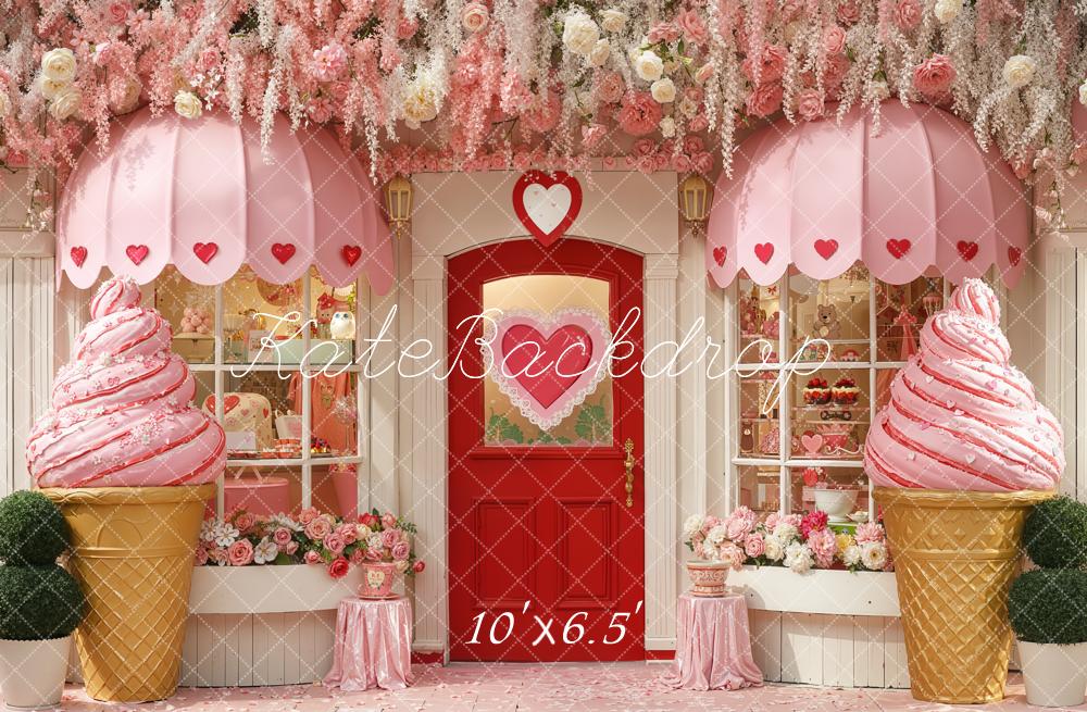 Kate Saint Valentin Glace Fleurs Magasin Rose Toile de fond conçue par Emstselch
