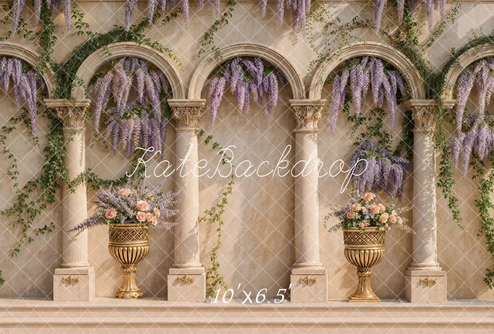 Kate Architecture Arches Fleurs Toile de fond en Polar conçue par Emetselch