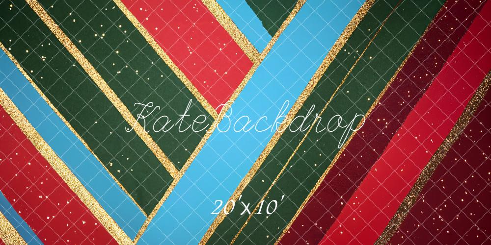 Kate Abstrait Rayures Doré Coloré Toile de fond conçue par Emetselch - Kate Backdrop FR