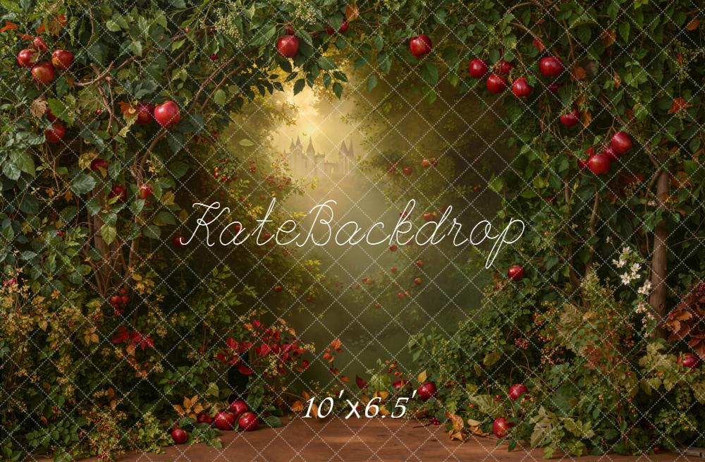 Kate Forêt Pommes Rouge Château Lumière Toile de fond conçue par Emetselch - Kate Backdrop FR