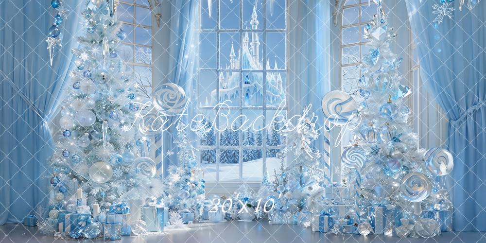 Kate Noël Château Hiver Glace Bleu Toile de fond conçue par Emetselch - Kate Backdrop FR