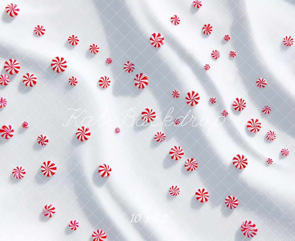 Kate Bonbon Rayures Rouges Blanches Toile de fond conçue par Patty Roberts - Kate Backdrop FR