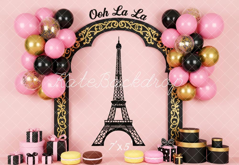 Kate Paris Arche Tour Eiffel Ballons Toile de fond conçue par Patty Roberts - Kate Backdrop FR
