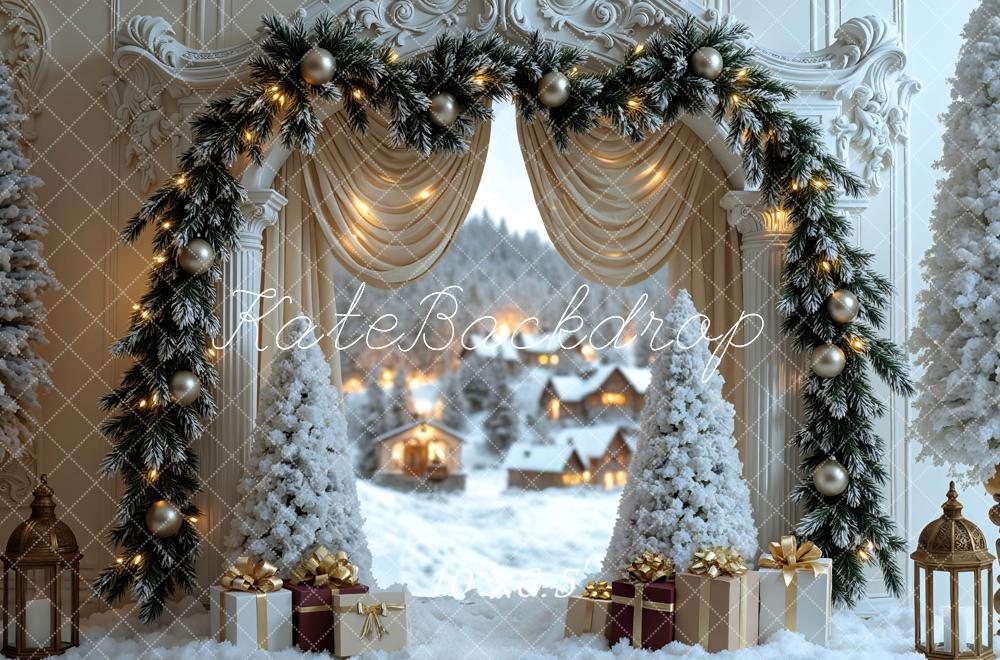 Kate Noël Neige Arche Vintage Cadeaux Toile de fond conçue par Mini MakeBelieve