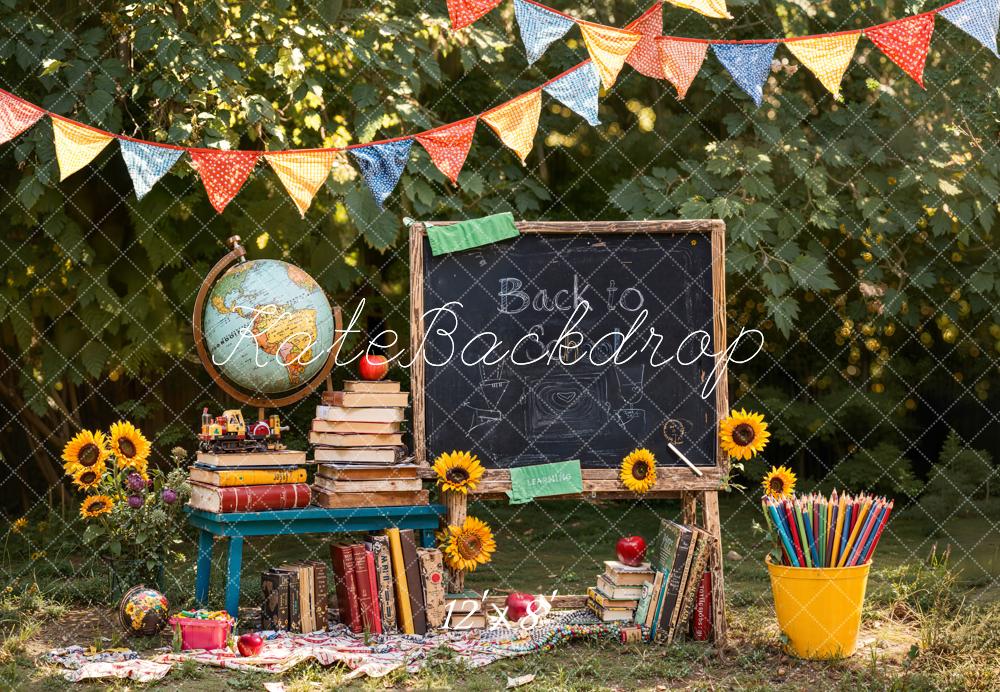 Kate Scolaire Tableau Noir Livres Toile de fond en Laine conçue par Emetselch - Kate Backdrop FR