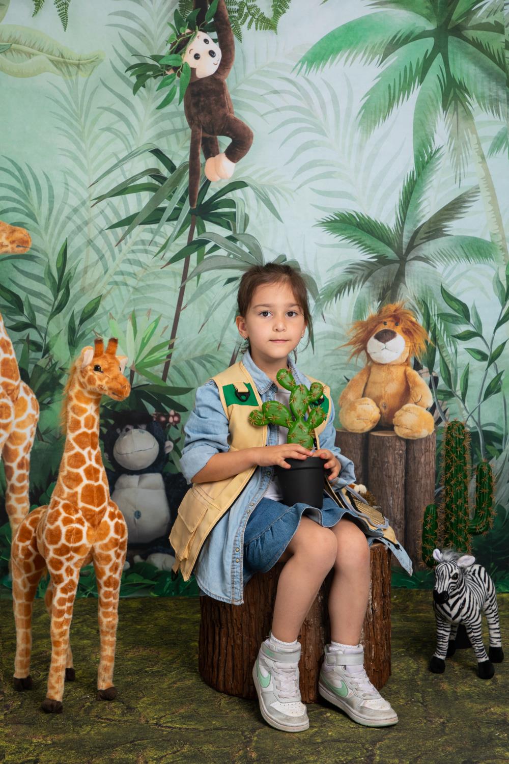 Kate Jungle Animaux Cake smash Toile de fond conçu par Emetselch - Kate Backdrop FR