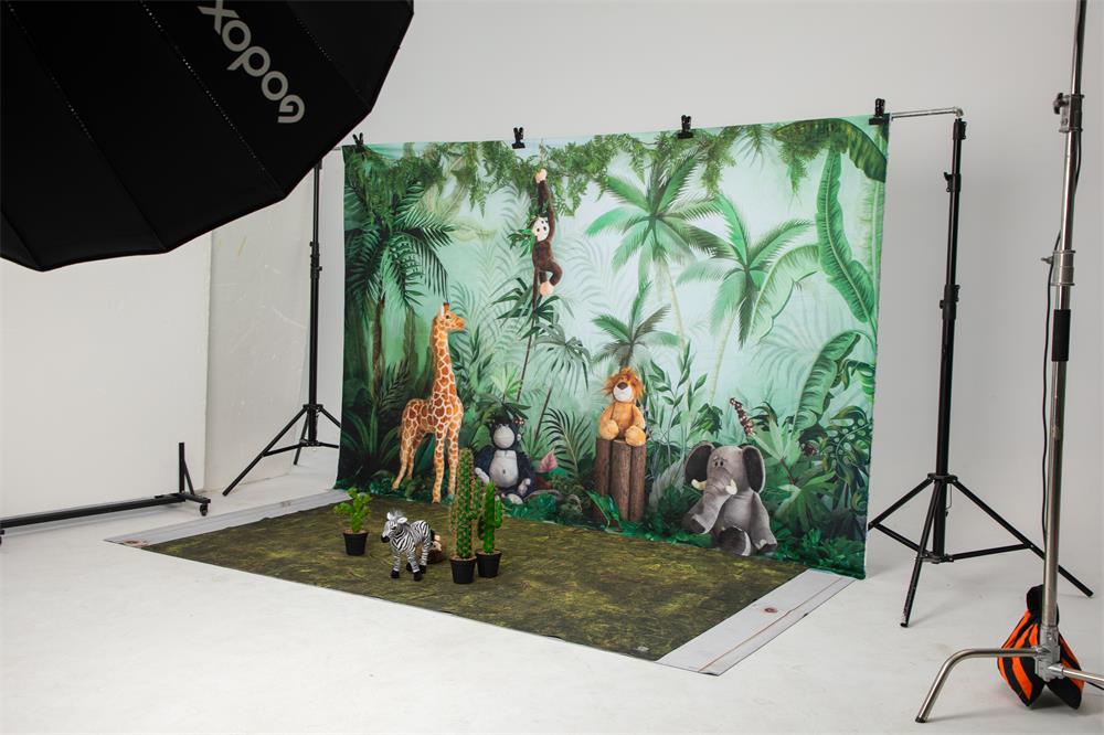 Kate Jungle Animaux Cake smash Toile de fond conçu par Emetselch - Kate Backdrop FR