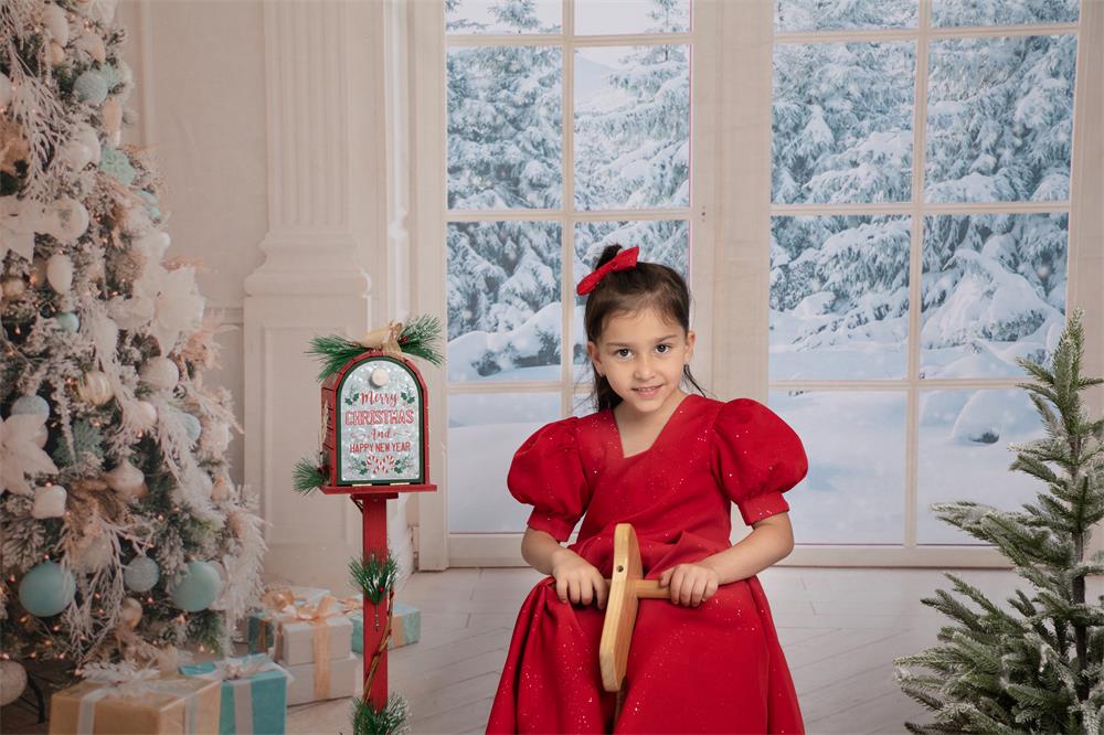 Kate Noël Blanc Sapin Neige Toile de fond pour la photographie - Kate Backdrop FR