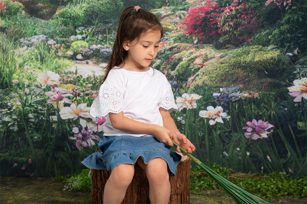 Kate Forêt Magique Fantaisie Jungle Fleurs Herbe Toile de fond Conçu par Chain Photographie - Kate Backdrop FR