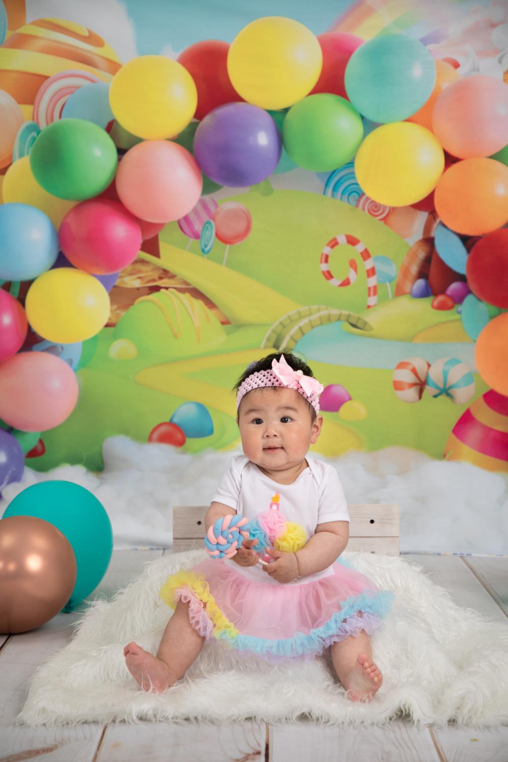 Kate Bonbons Coloré Arc-en-ciel Ballons Toile de fond pour la photographie - Kate Backdrop FR