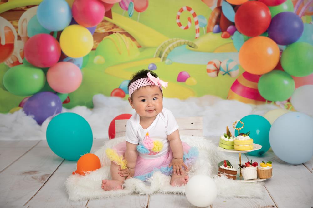 Kate Bonbons Coloré Arc-en-ciel Ballons Toile de fond pour la photographie - Kate Backdrop FR