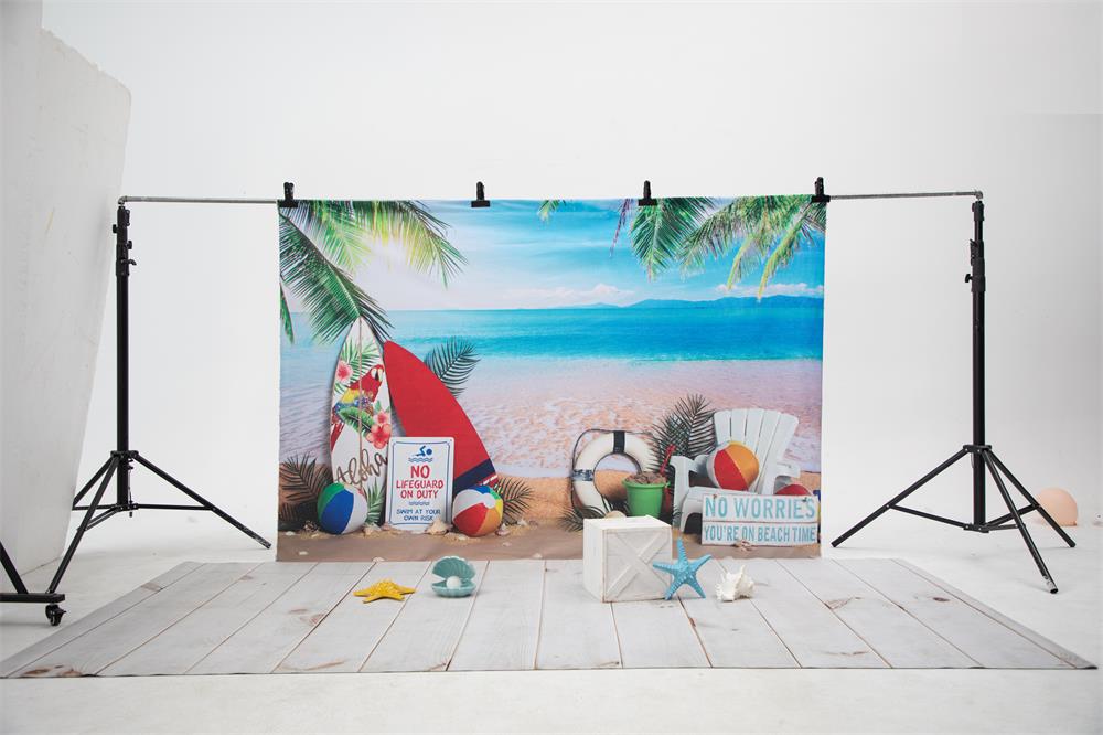 Kate Jour de plage Mer Été Surf Toile de fond conçue par Megan Leigh - Kate Backdrop FR