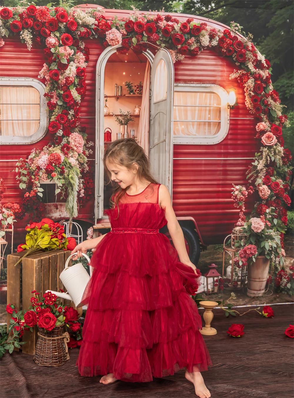 Kate Saint Valentin Fleurs Maison extérieure Toile de fond conçue par Emetselch - Kate Backdrop FR