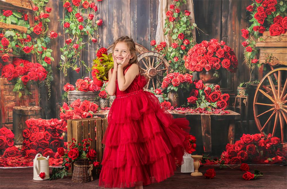 Kate Saint Valentin Rouge Chambre des roses Toile de fond conçue par Emetselch - Kate Backdrop FR