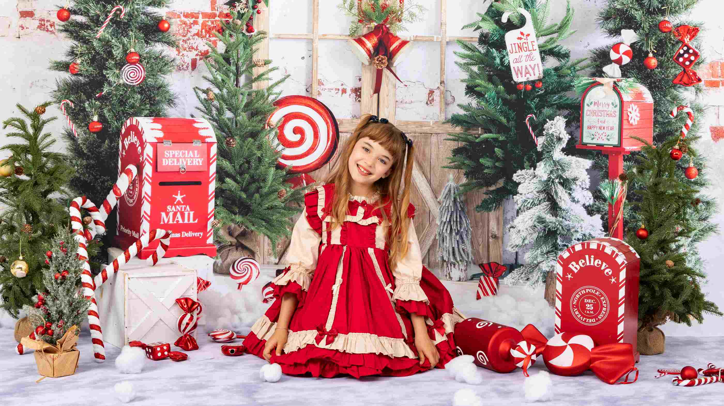 Kate Neige Arbre de Noël Hiver Toile de fond conçue par Emetselch - Kate Backdrop FR