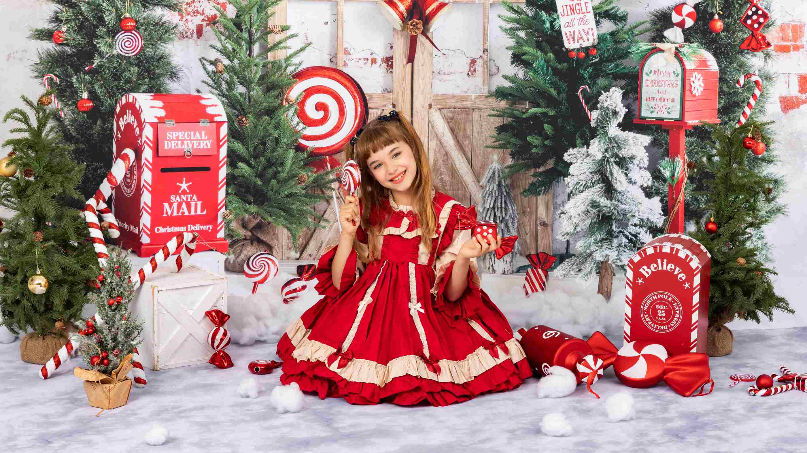 Kate Neige Arbre de Noël Hiver Toile de fond conçue par Emetselch - Kate Backdrop FR