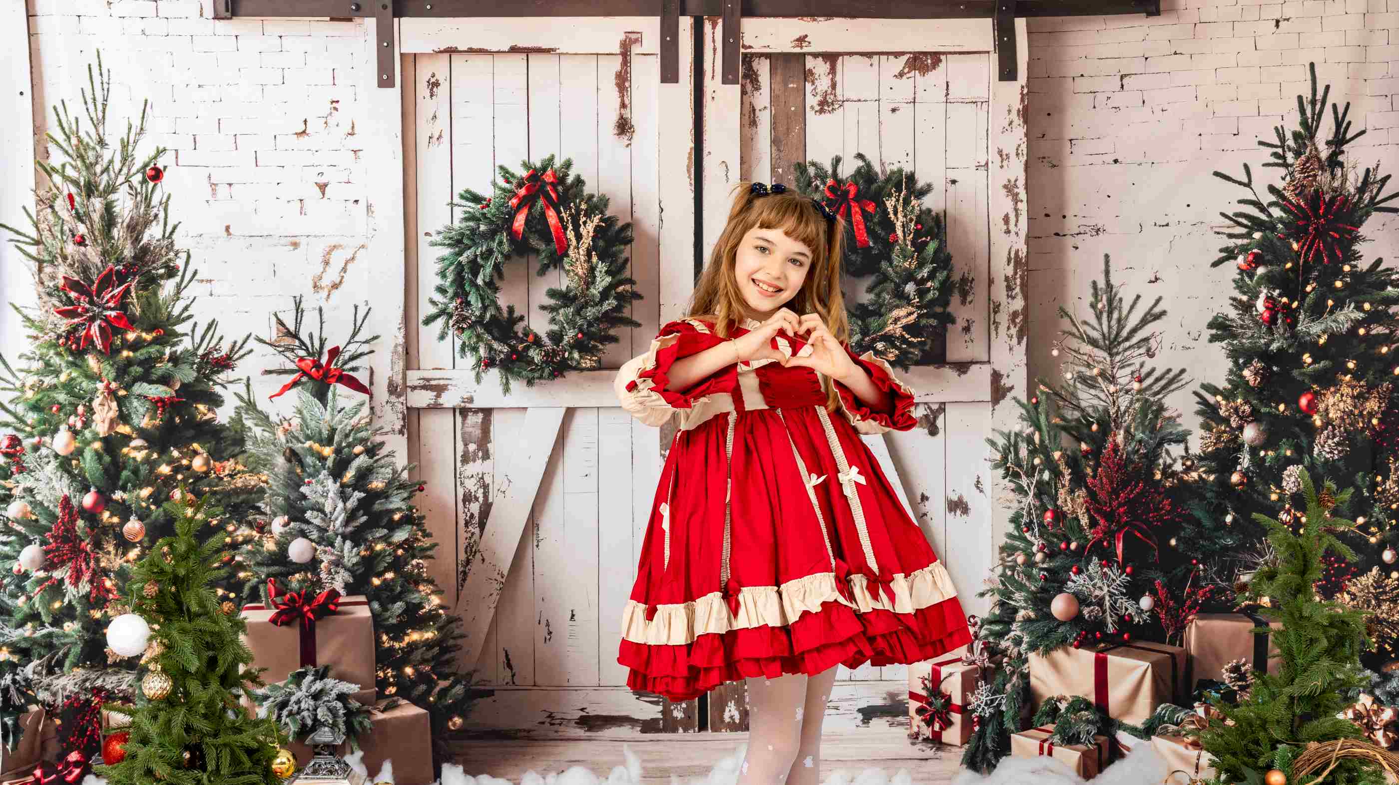 Kate Noël Blanc Porte Minable Cadeaux Toile de fond conçue par Emetselch - Kate Backdrop FR