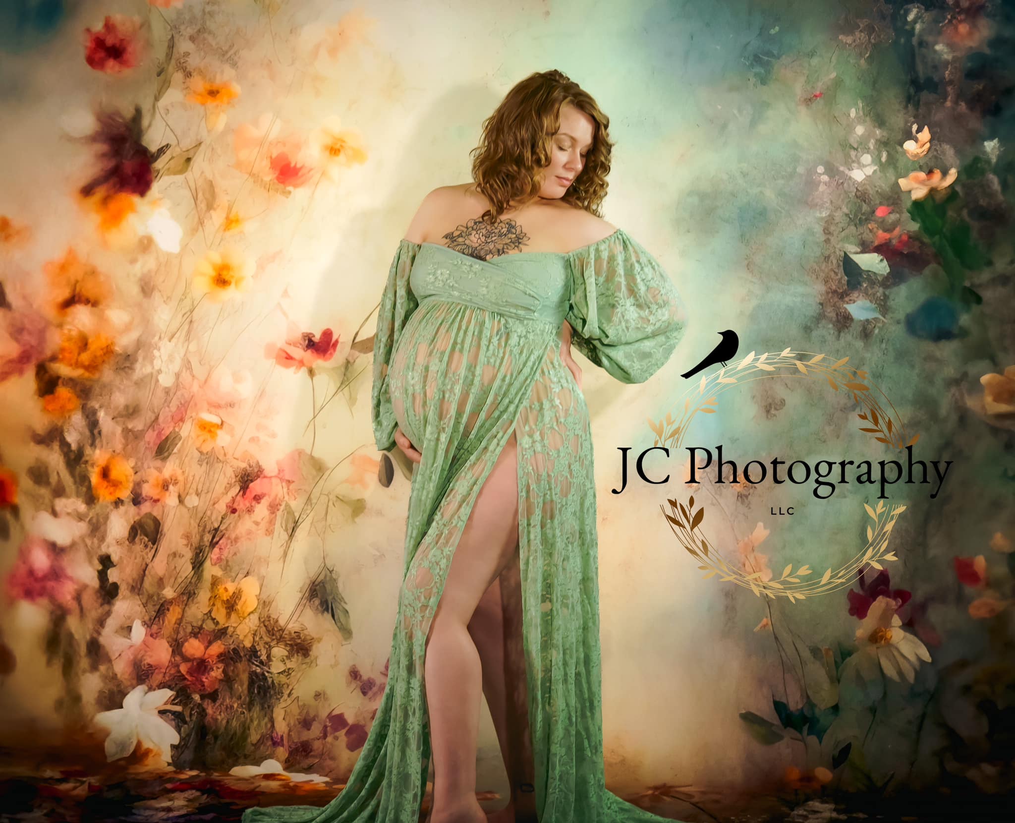 Kate Fleurs Mystique Beaux-Arts Toile de fond en Laine Conçu par Patty Roberts - Kate Backdrop FR