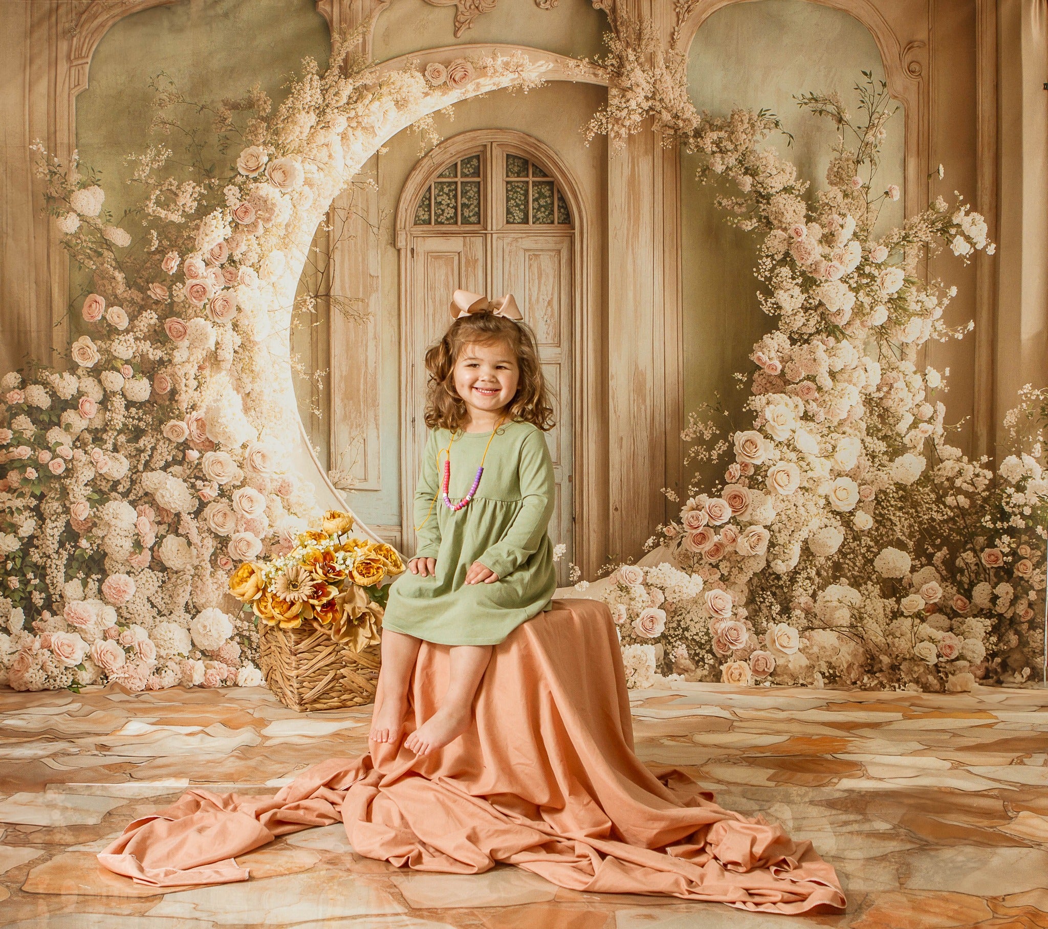 Kate Fête des mères Lune Fleurs Mariage Rétro Toile de fond conçue par Emetselch - Kate Backdrop FR