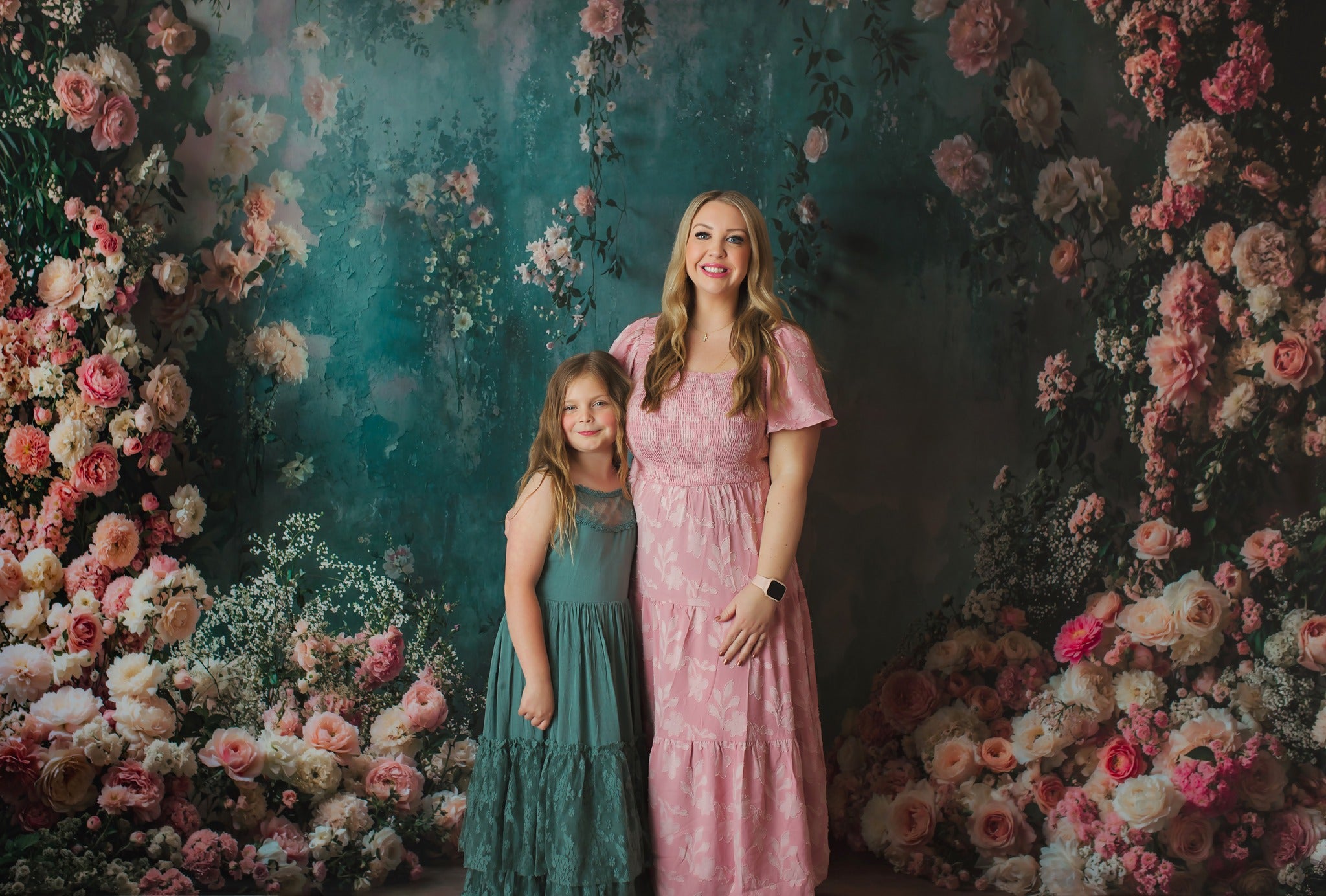 Kate Printemps Fleur Mur Vert Vintage Toile de fond conçue par Emetselch - Kate Backdrop FR
