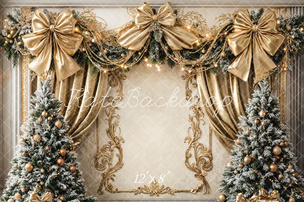 Kate Noël Arbre Doré Décor Luxueux Toile de fond en Laine conçue par Emetselch