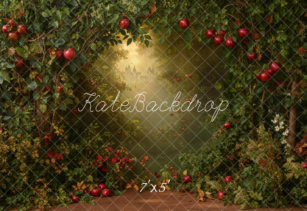 Kate Forêt Pommes Rouge Château Lumière Toile de fond conçue par Emetselch - Kate Backdrop FR