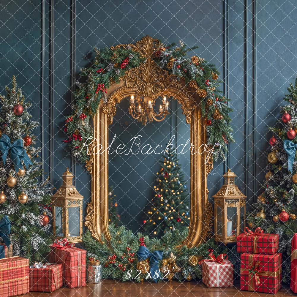 Kate Noël Sapins Présents Miroir Mur Rétro Toile de fond conçue par Emetselch - Kate Backdrop FR