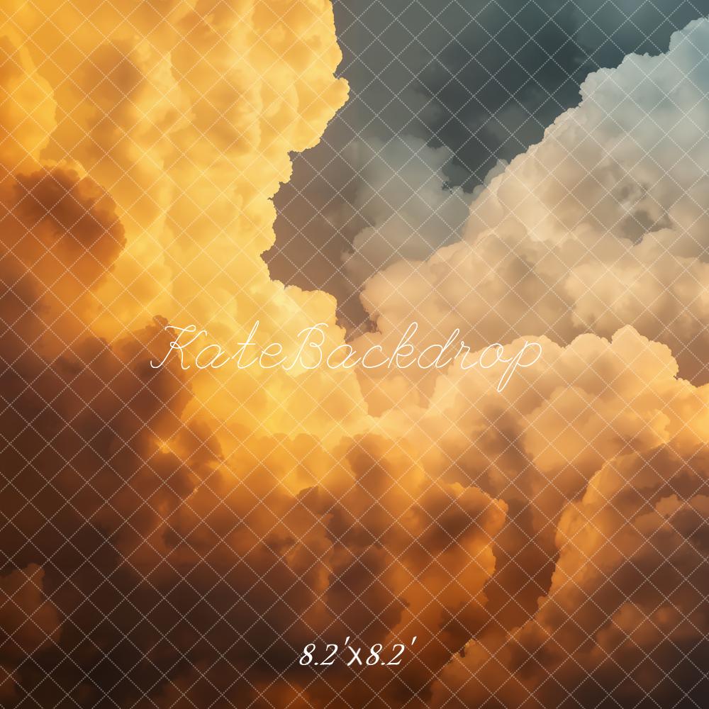 Kate Nuages Orange Gris Texture Toile de fond conçue par Emetselch - Kate Backdrop FR