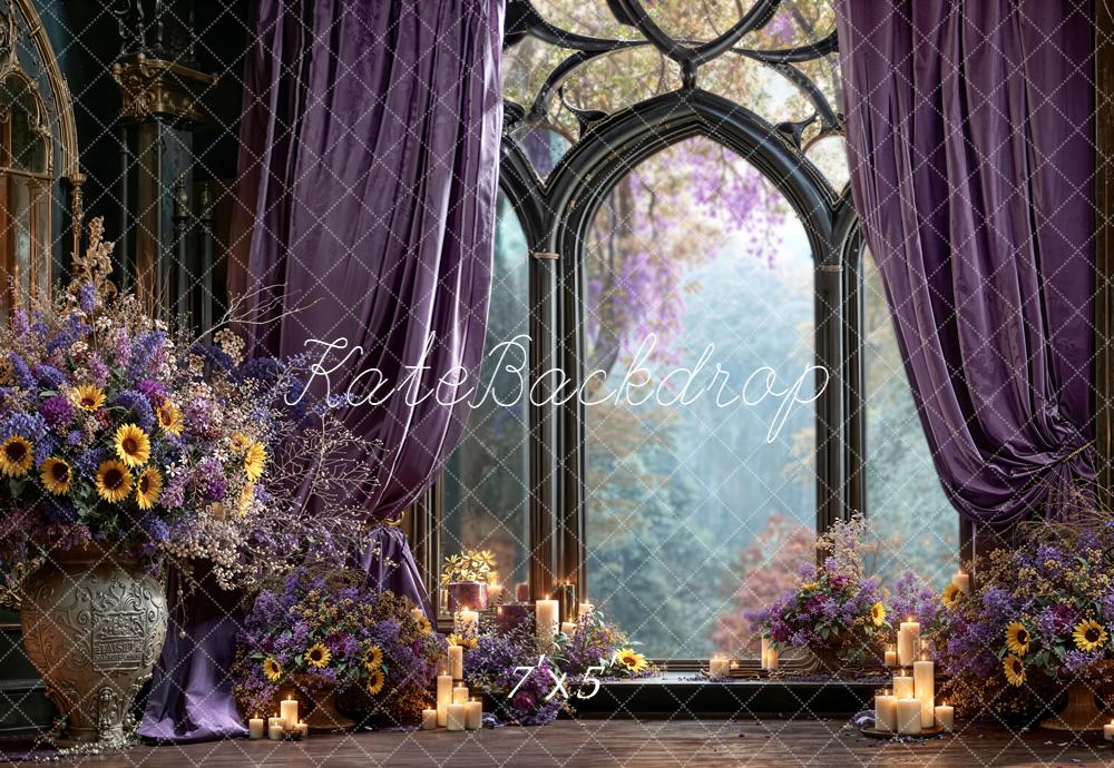 Kate Fleurs Rideaux Bougies Fenêtre Toile de fond conçue par Emetselch