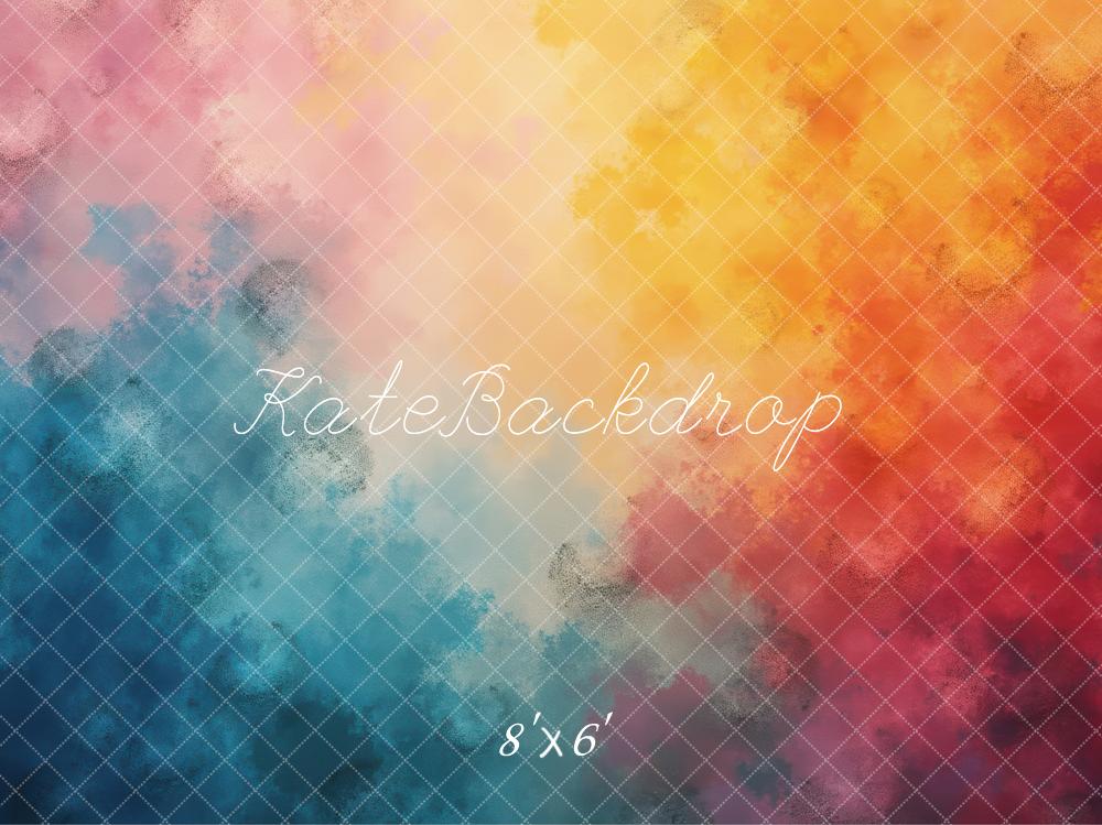 Kate Abstrait Multicolore Nuage Toile de fond conçue par Laura Bybee - Kate Backdrop FR