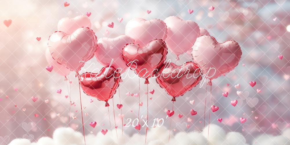 Kate La Saint Valentin Ballons Cœurs Nuages Toile de fond conçue par Emetselch - Kate Backdrop FR