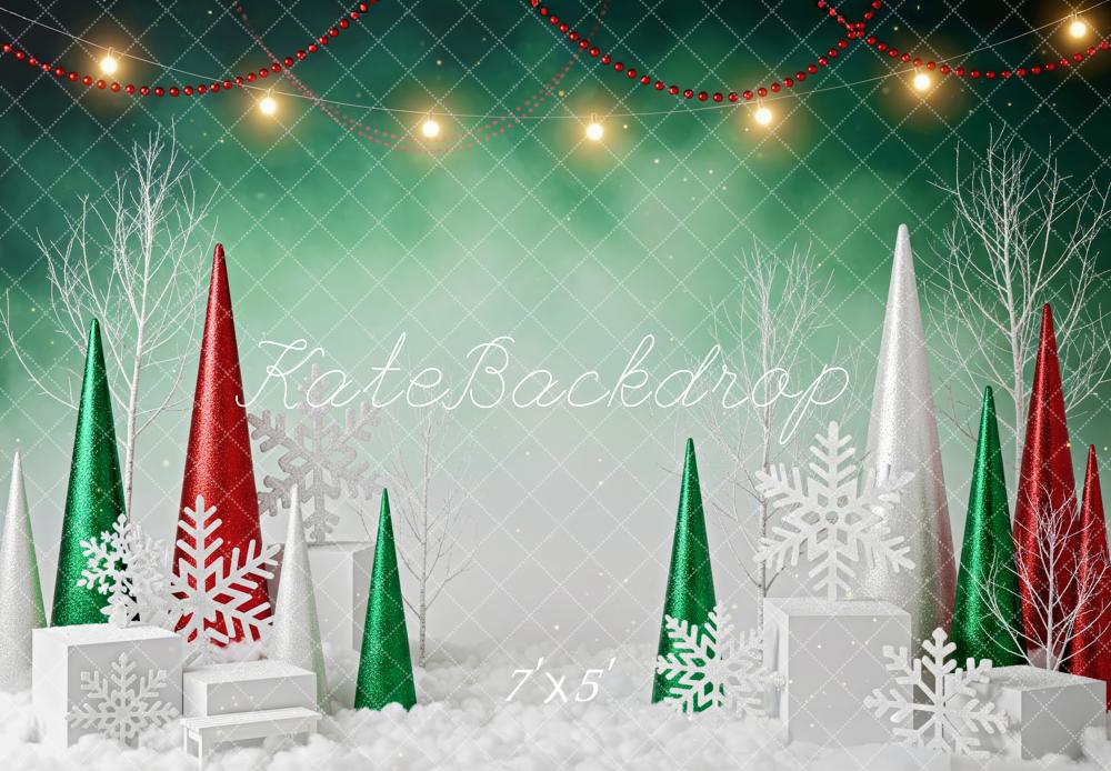 Kate Noël Sapins Flocons Lumières Toile de fond conçue par Patty Roberts