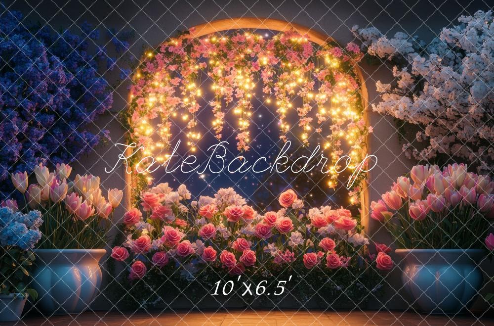 Kate Arche Fleurs Lumières Romantique Toile de fond conçue par Mini MakeBelieve - Kate Backdrop FR