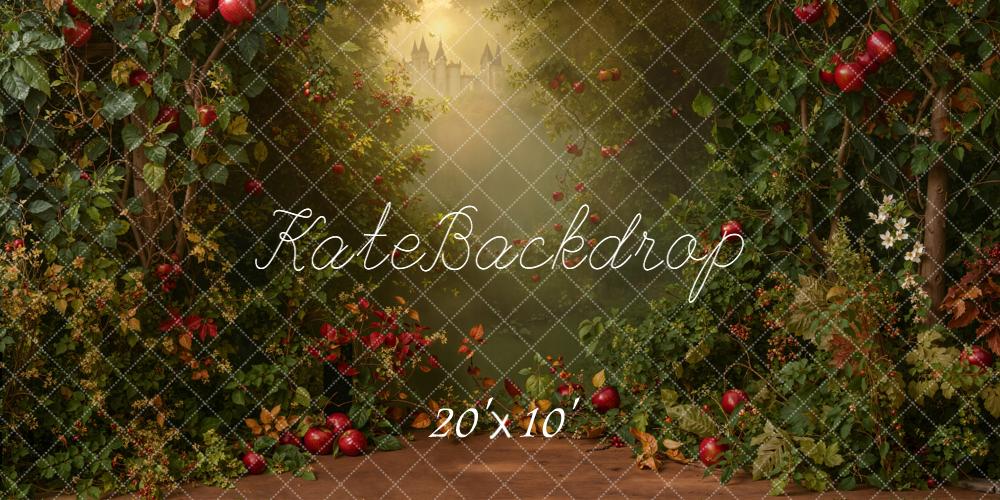 Kate Forêt Pommes Rouge Château Lumière Toile de fond conçue par Emetselch - Kate Backdrop FR