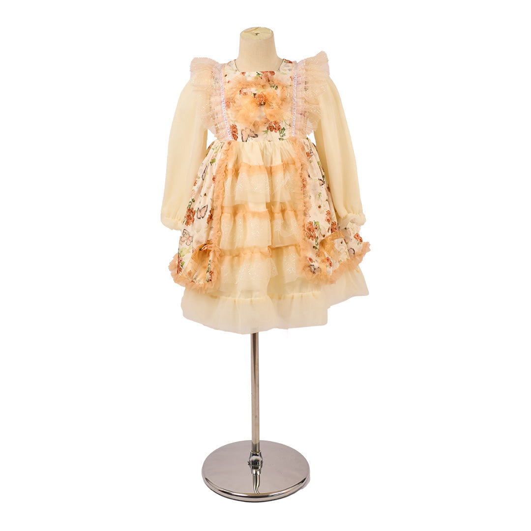 Kate Automne Halloween Floral Jaune Blanc Robe Enfant Pour la Photographie - Kate Backdrop FR