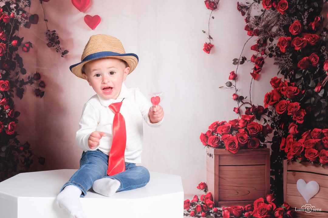 Kate Saint Valentin Fleur Arche Rose Rouge Toile de fond conçue par Emetselch - Kate Backdrop FR