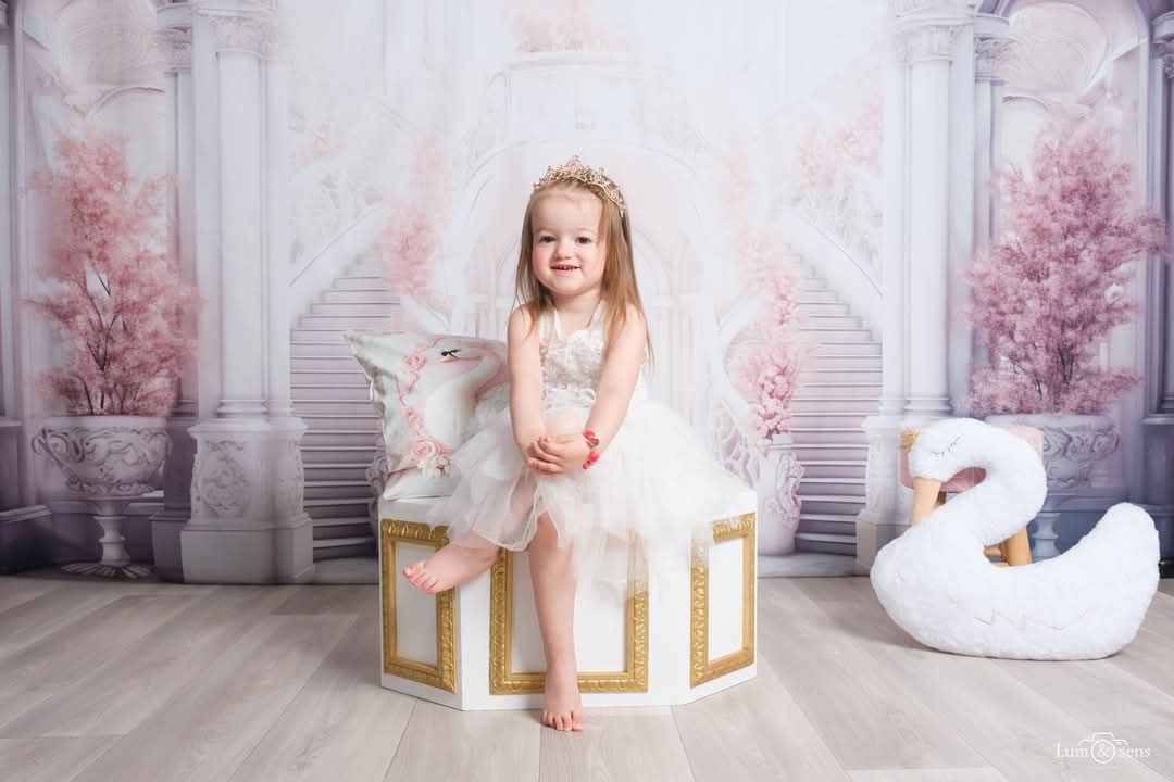 Kate Romantique Château Mariage Blanc Toile de fond pour la photographie - Kate Backdrop FR