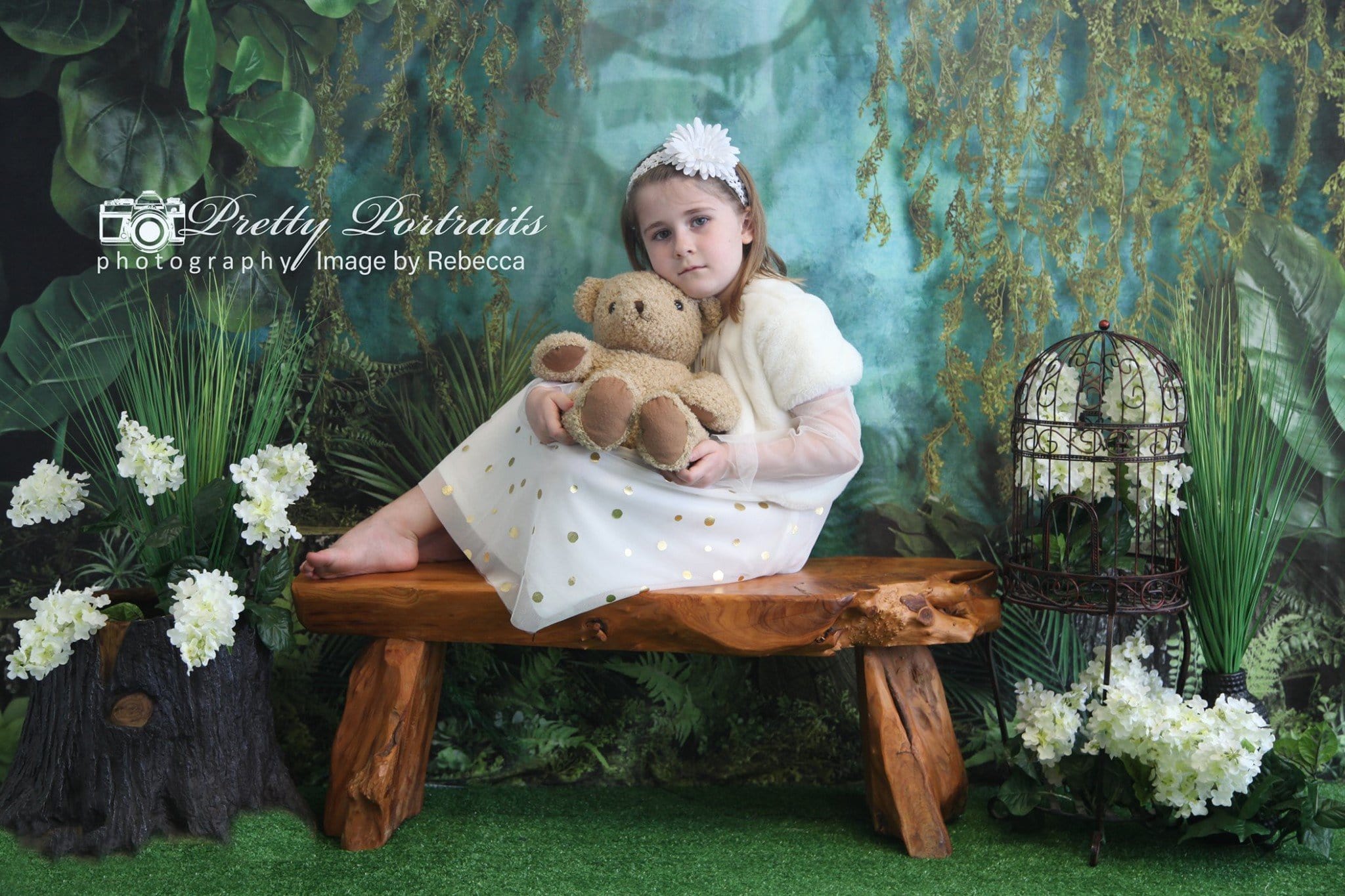 Kate Jungle Été Plante Vert Toile de fond conçue par Mandy Ringe - Kate Backdrop FR